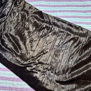 Brown crushed velour stretch fabric- 3.5 yds- stretches across- new